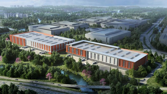 “宝运莱绿”牵手“华为中国红”！宝运莱智能高机设备集群助力华为团泊洼项目